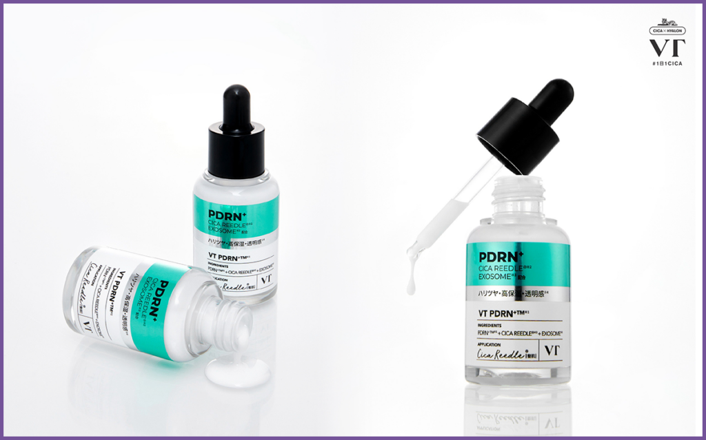 VT COSMETICSの美容針とPDRNを配合した導入美容液「リードルS PDRN+ セラム」の製品ボトル